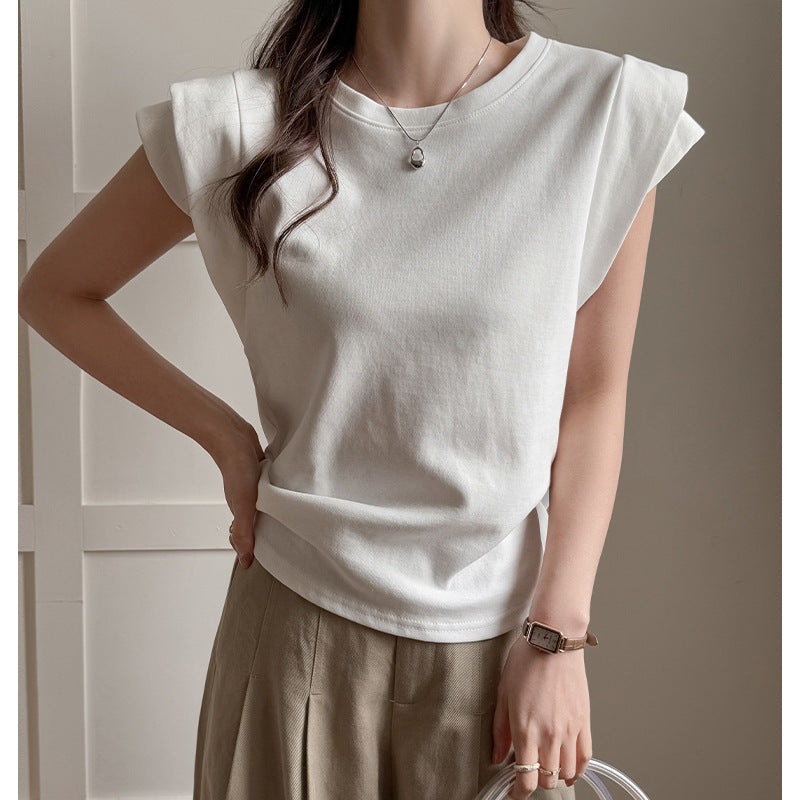 Dame elegant basis t-shirt med moderne snit og behagelig kortærmet Stilla