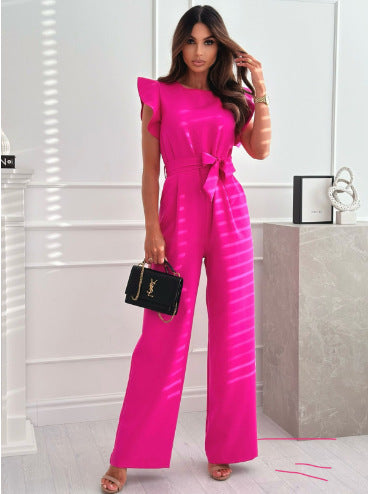 Dame Statement Jumpsuit med bredt ben og sløjfe detail Stilla