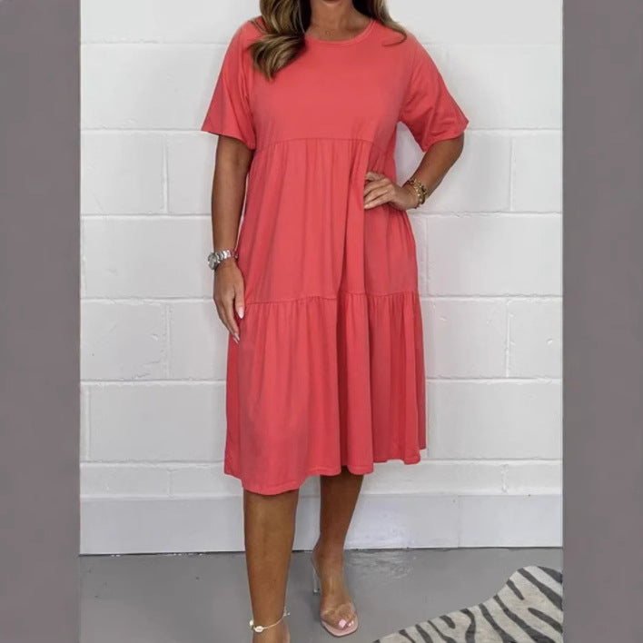 Dame afslappet midikjole med legende flæser Stilla