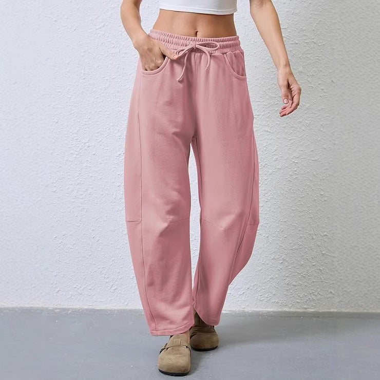 Dame afslappet fritidshose med elastisk talje og sidelommer Stilla