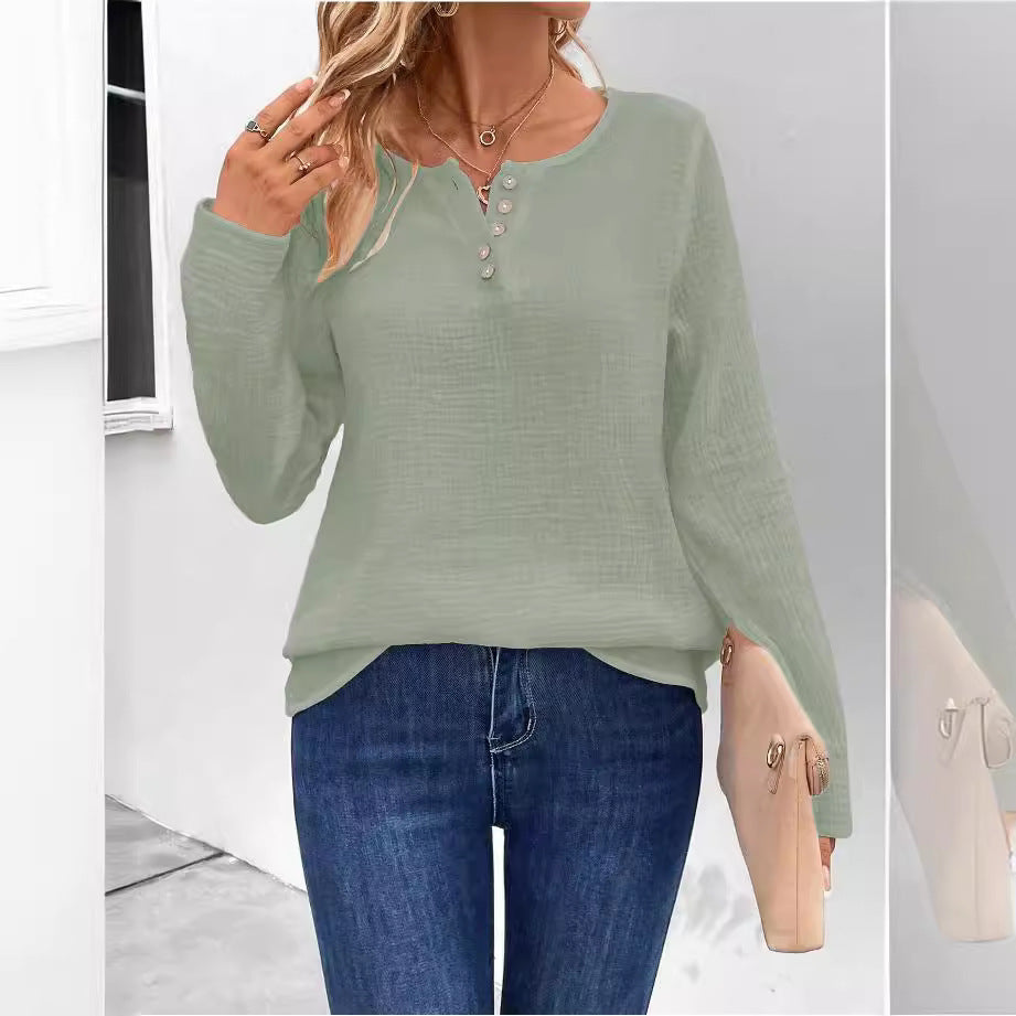 Dame afslappet skjorte med knapdetalje Stilla