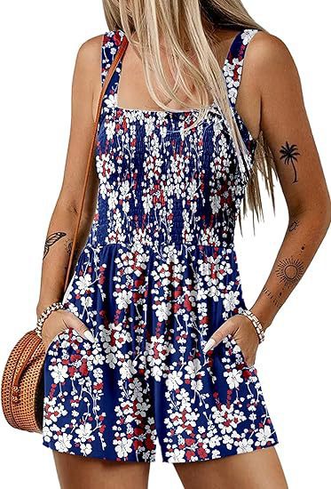 Dame jumpsuit med florale detaljer og praktiske lommer Stilla
