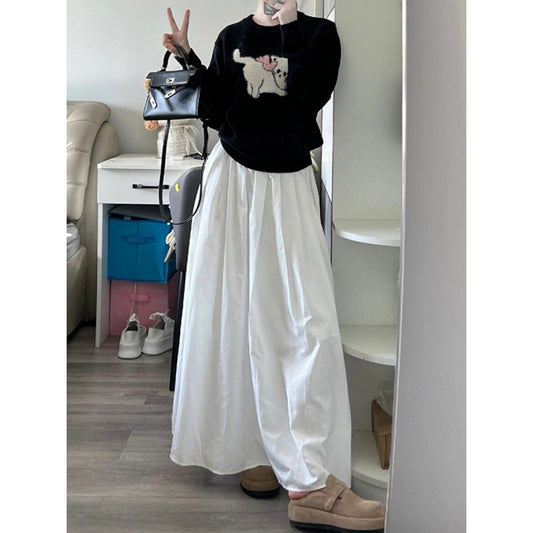 Dame A-linje Maxi-nederdele med plisseret design Stilla