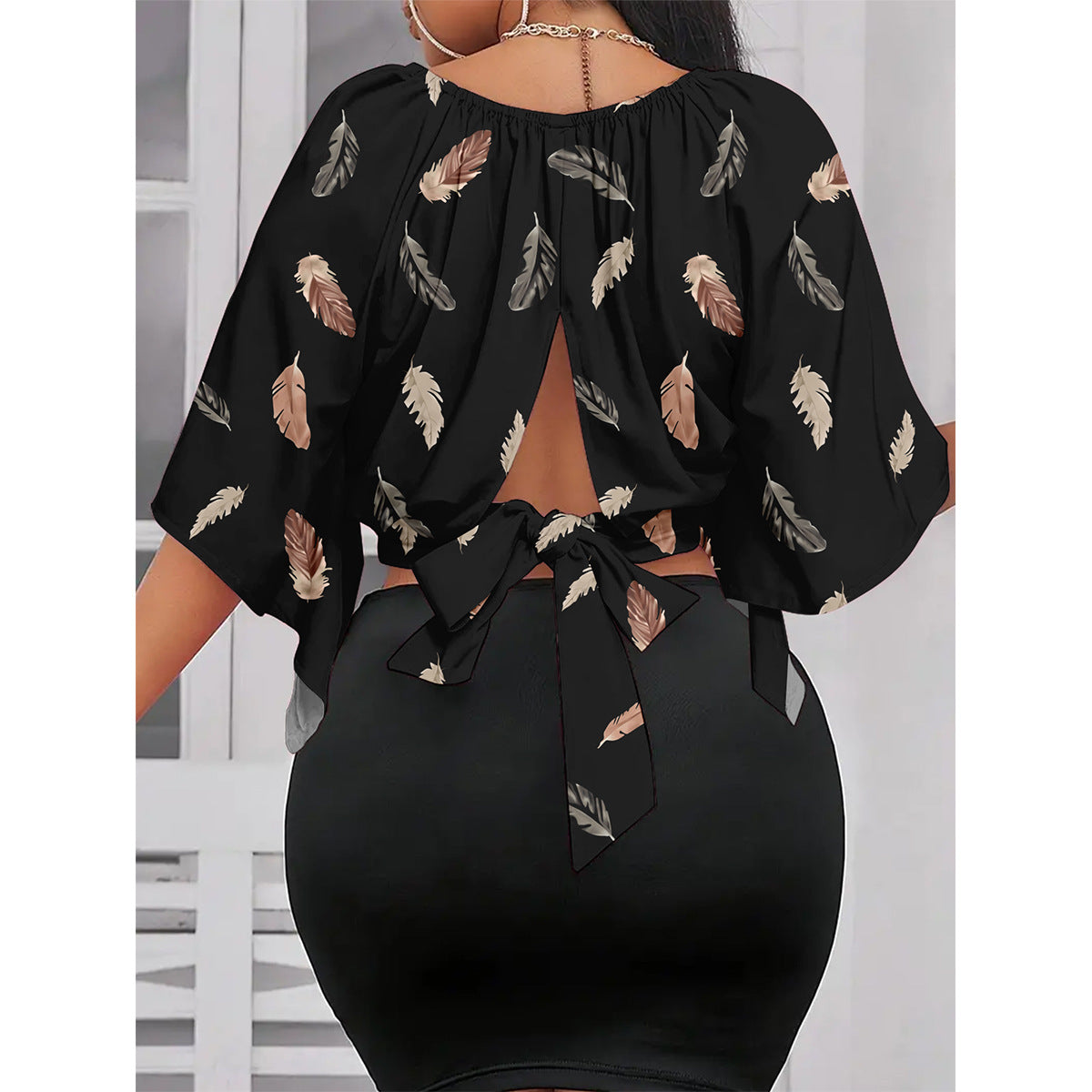 Dame Elegant cropped top med svajende ærmer Stilla