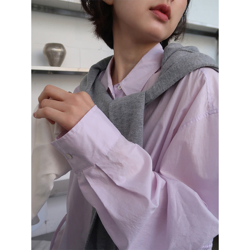 Dame afslappet skjorte med integreret taljebinding og oversized snit Stilla