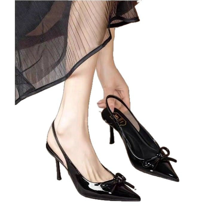 Femme Slingback spidse hæl sko med sløjfedetalje Stilla