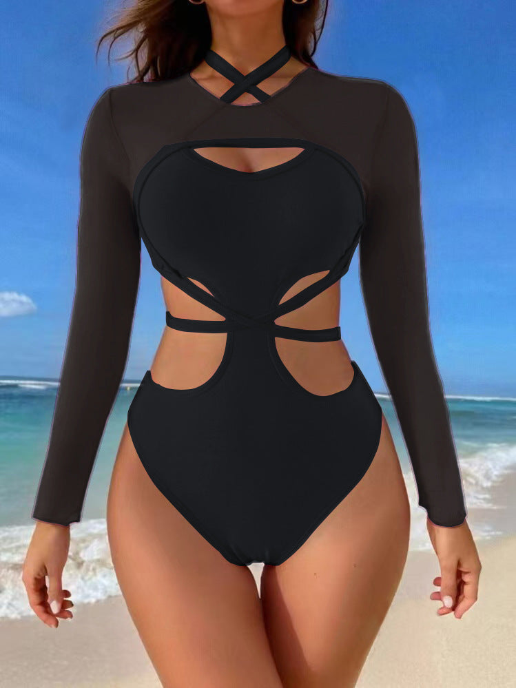 Dame Einteiler Badedragt med markant Cut-Out og stilfuldt krydsdesign Stilla