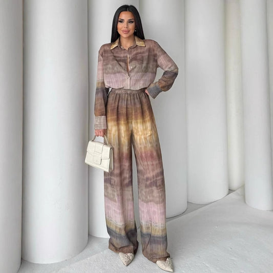 Dame Elegant og afslappet jumpsuit-sæt med højhalset krave og bredt ben Stilla