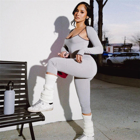Dame Sporty Langærmet Jumpsuit med figursyet snit Stilla