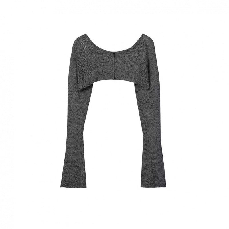 Dame Cropped Kogleærmet Strikoverdel Stilla