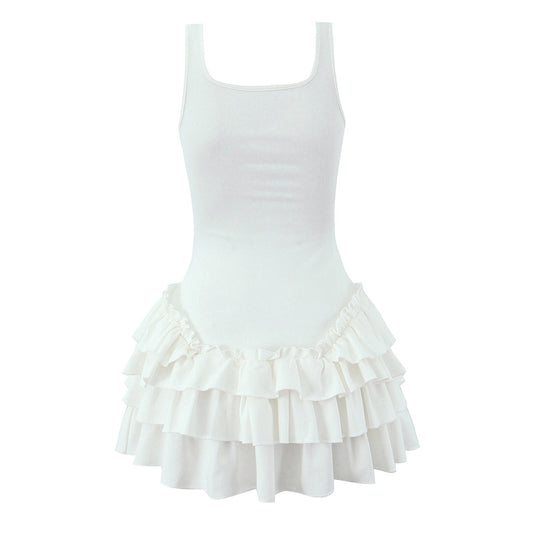 Dame afslappet ruffle skjorte med justerbar udskæring og elastisk kant Stilla