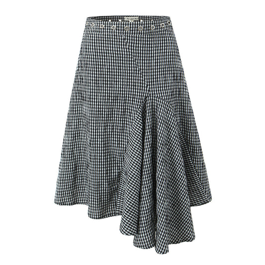 Dame Cropped Gingham Print Top med dekorativt sløjfedetalje Stilla