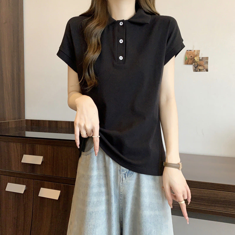 Dame Casual Polo-Shirt med kontrastkrave Stilla