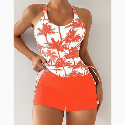 Femme Athletic Tankini Sæt med High-Waisted Shorts Stilla