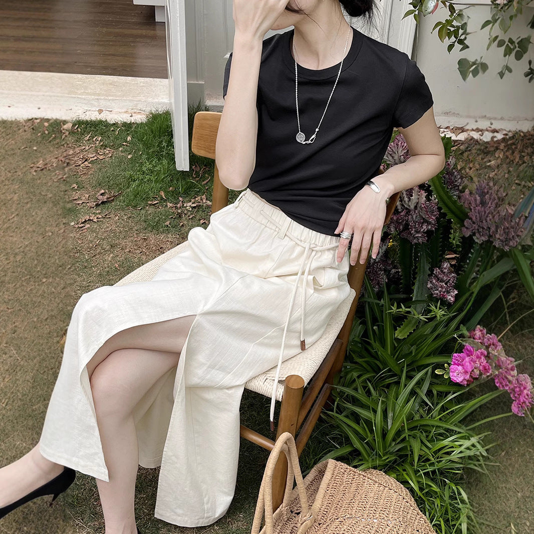 Dame afslappet nederdel med elastisk talje Stilla