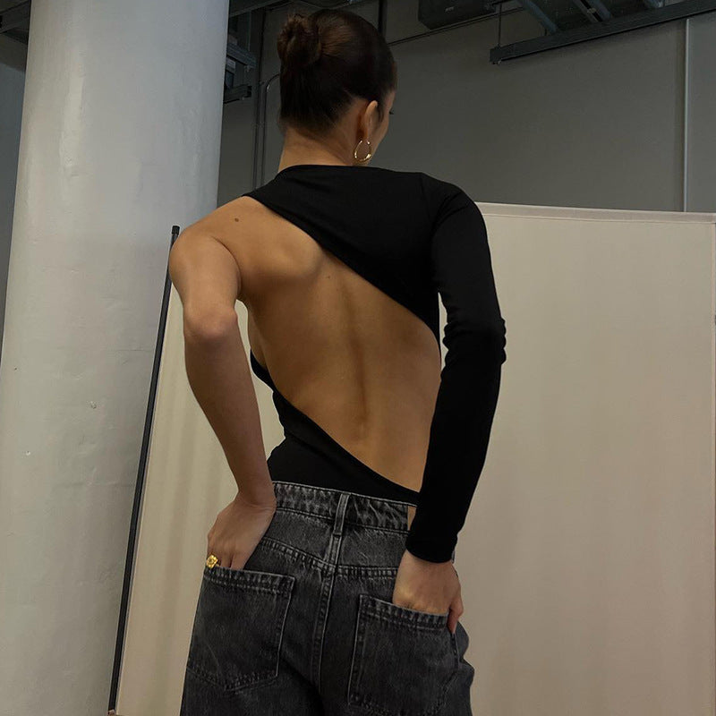Dame alsidig langærmet bodysuit med asymmetrisk design Stilla