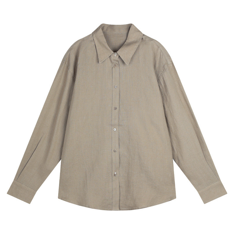 Dame afslappet langærmet bluse lavet af luftig bomuldsblanding med fine knapdetaljer Stilla