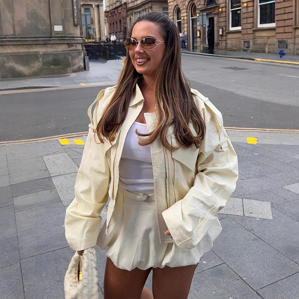 Dame cropped Utility-jakke Stilla