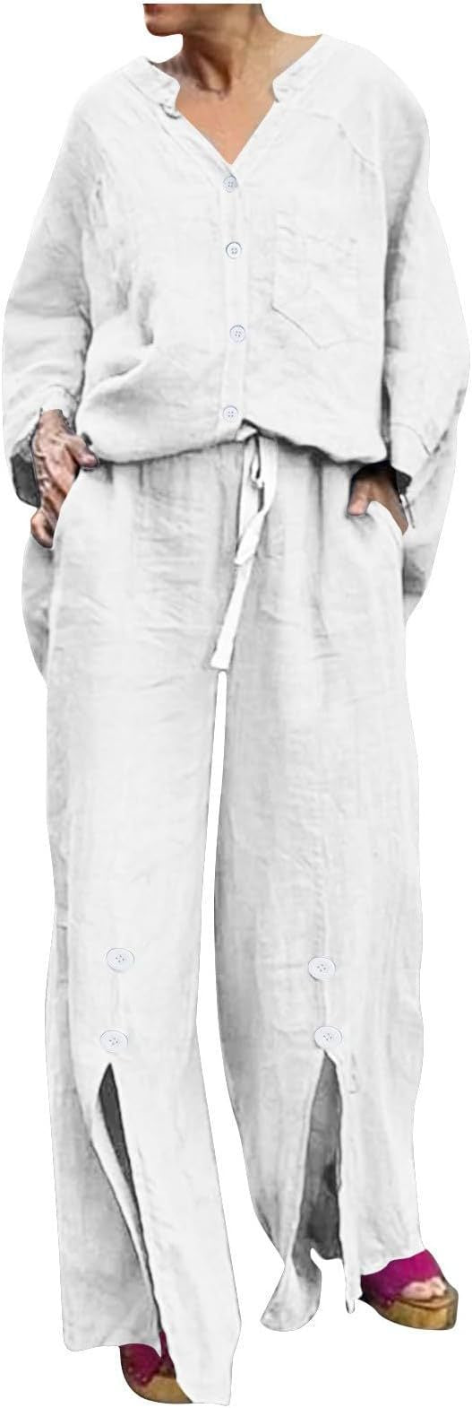 Dame afslappet linned to-sæders med knapdetaljer Stilla