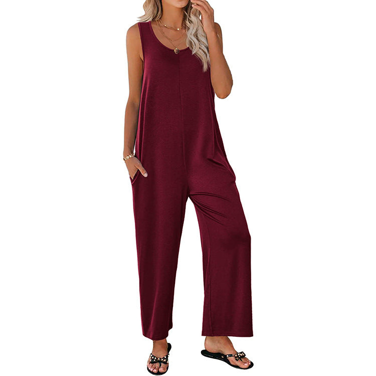 Kvinder Fritid Vidde Jumpsuit Stilla