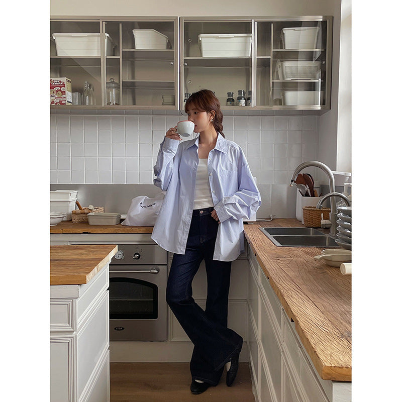 Dame afslappet skjorte med oversized pasform og fint materiale Stilla