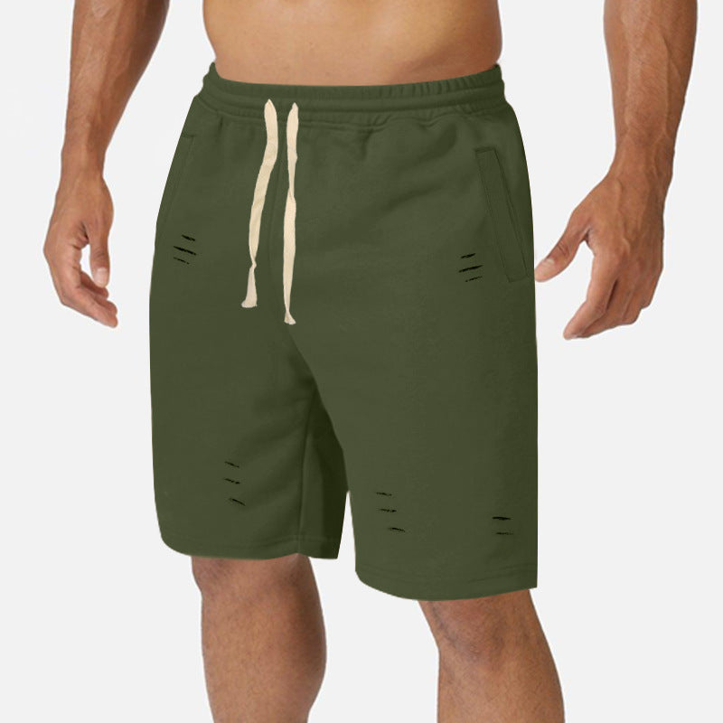 Herre bomulds-shorts med justerbar talje og stilfulde accenter Stilla