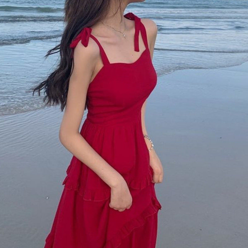 Dame Flirty Rufflesommerkjole med justerbare stropper Stilla