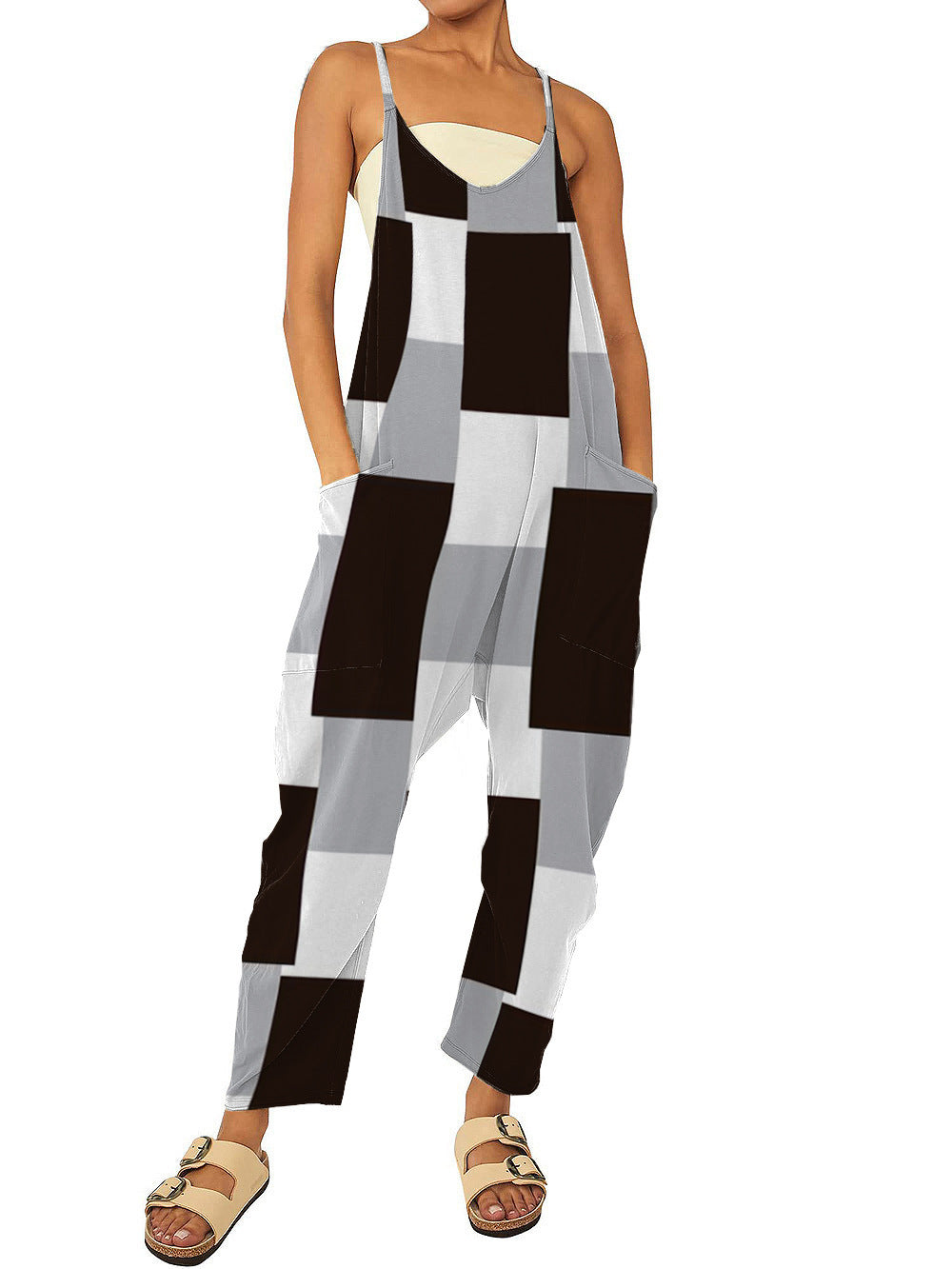 Dame jumpsuit med unikt grafikdesign Stilla