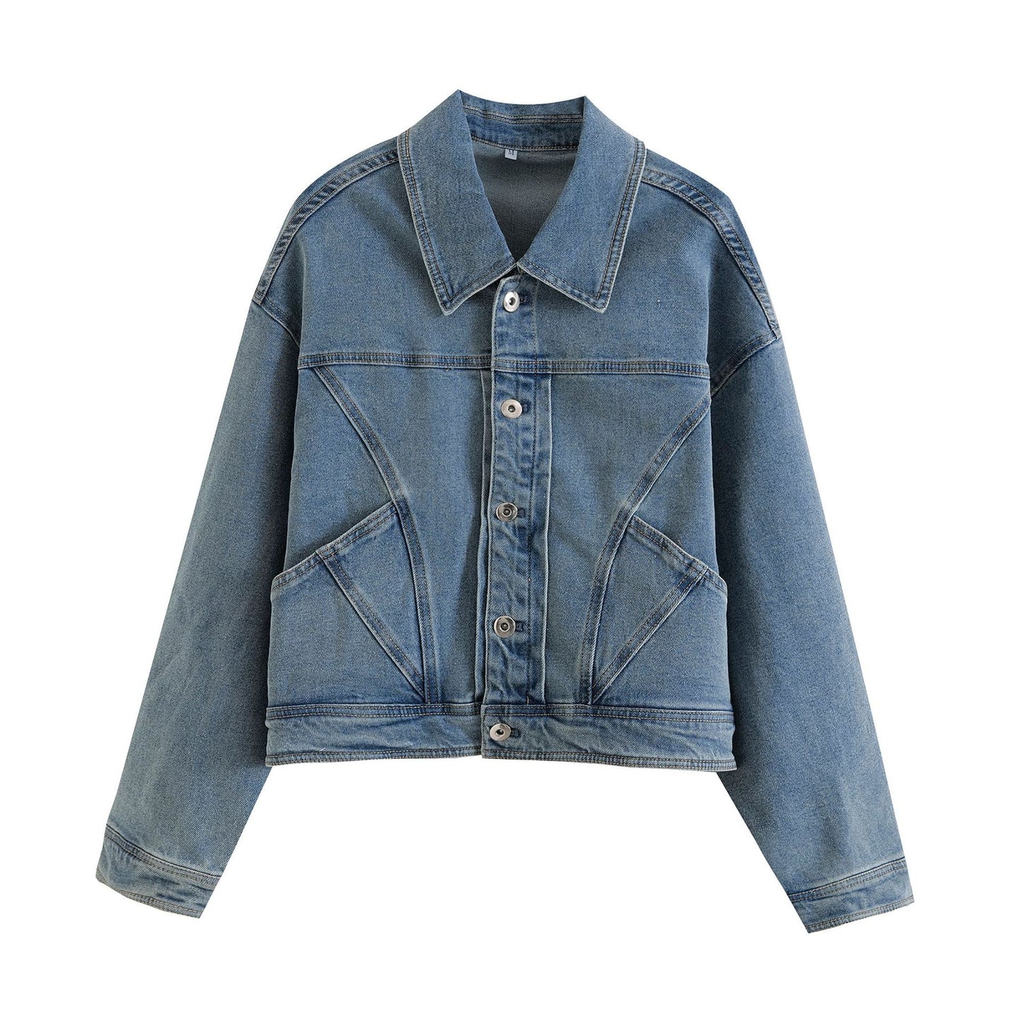 Dame Denimjakke med moderne snit og innovative udsmykninger Stilla