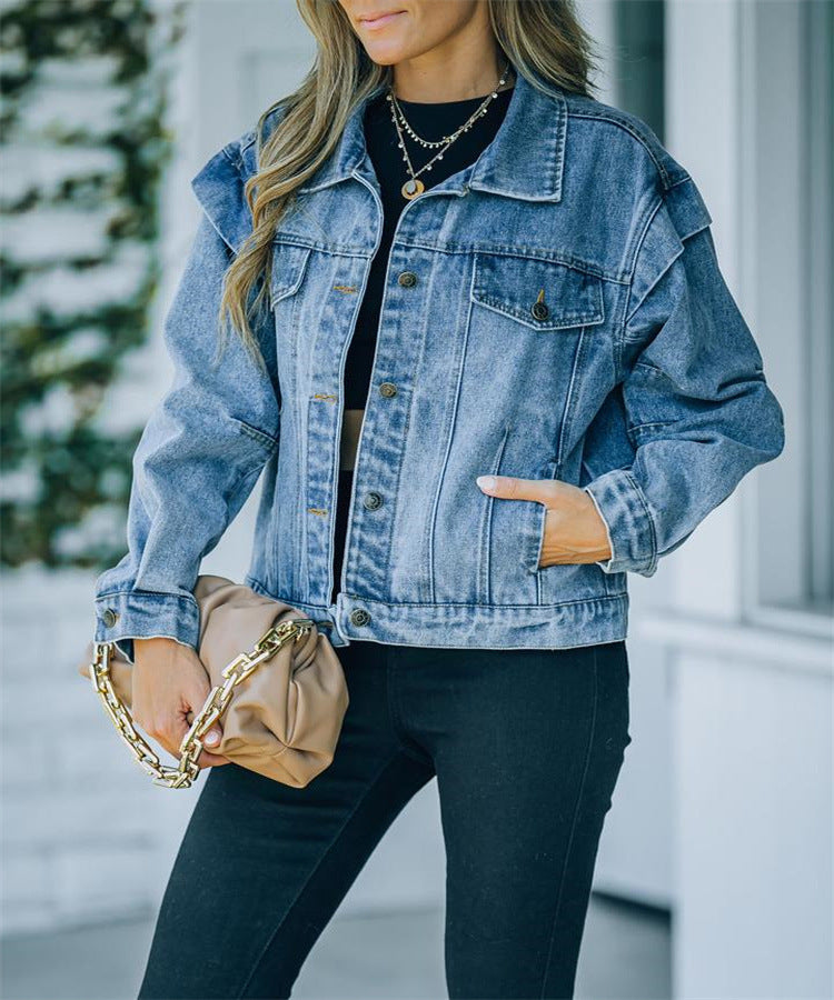 Dame Denim-jakke i afslappet oversized-snits Stilla