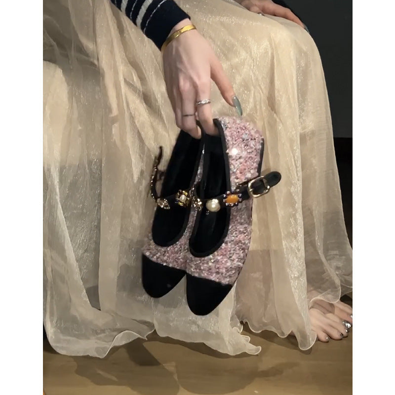 Dame dekorativ spænde spidse ballerinaer Stilla