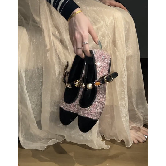 Dame dekorativ spænde spidse ballerinaer Stilla