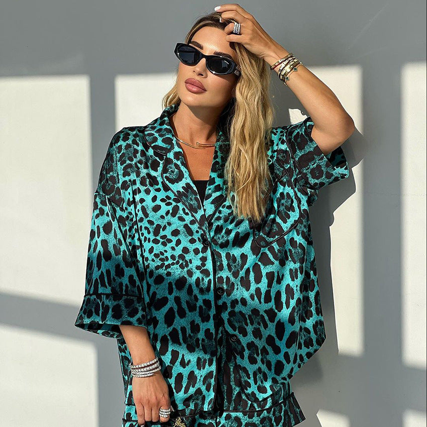 Dame Jumpsuit-sæt med moderne leopardmønster og afslappet design Stilla