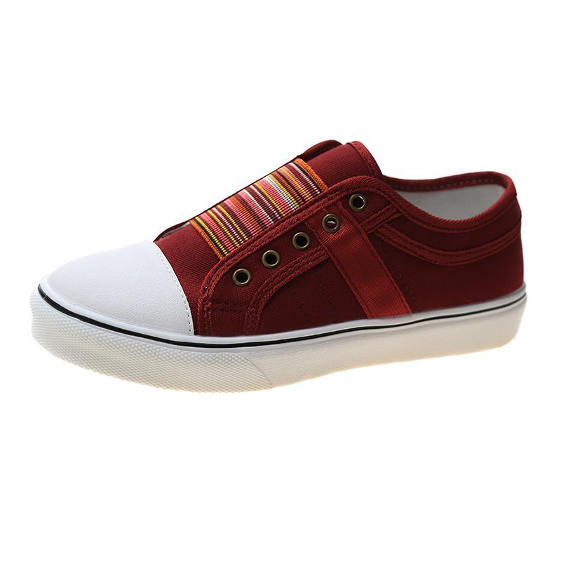 Dame afslappede Slip-On Sneakers med farvet tekstilbånd Stilla