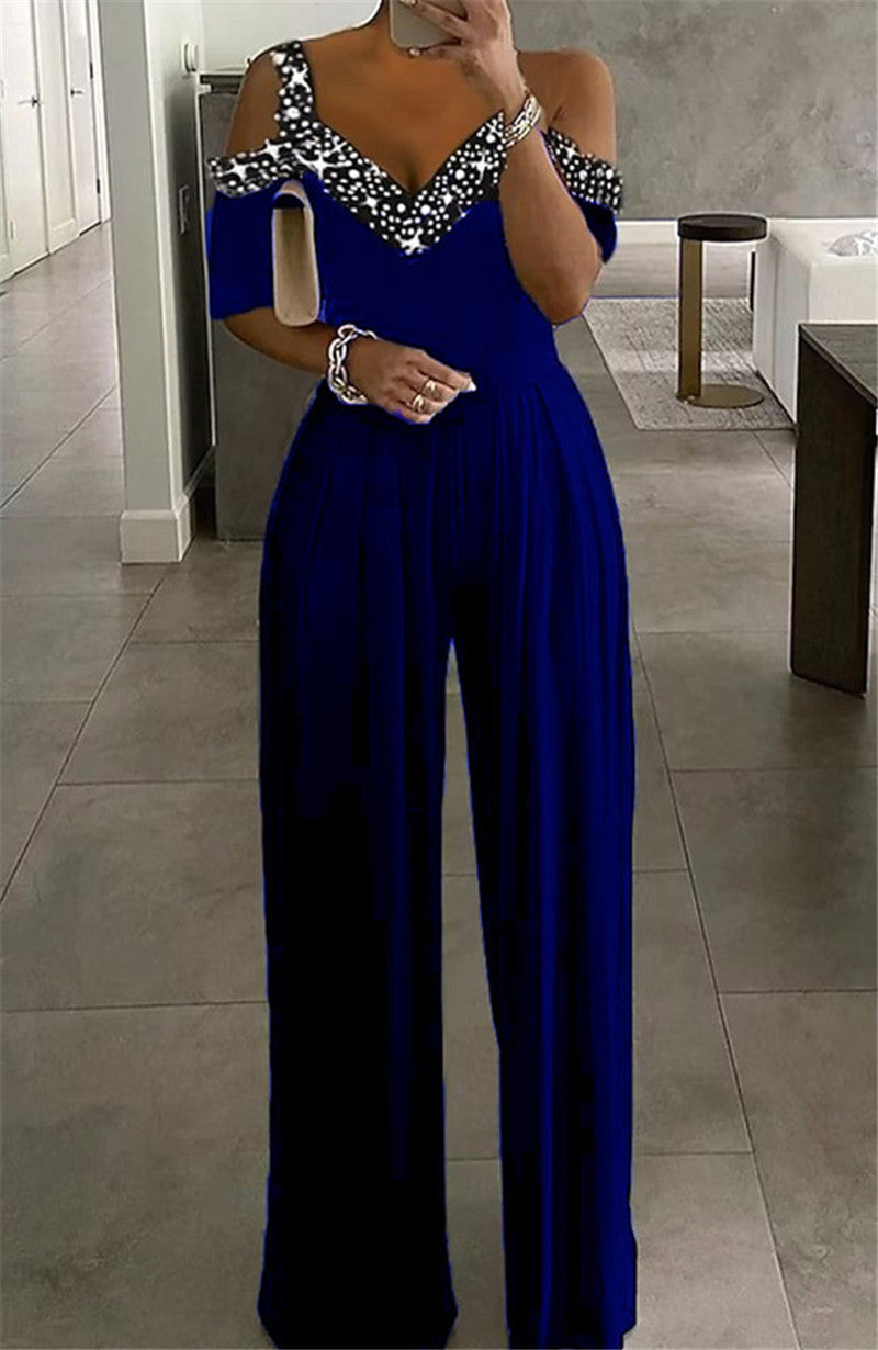 Dame Off-Shoulder Plissé Jumpsuit Stilla