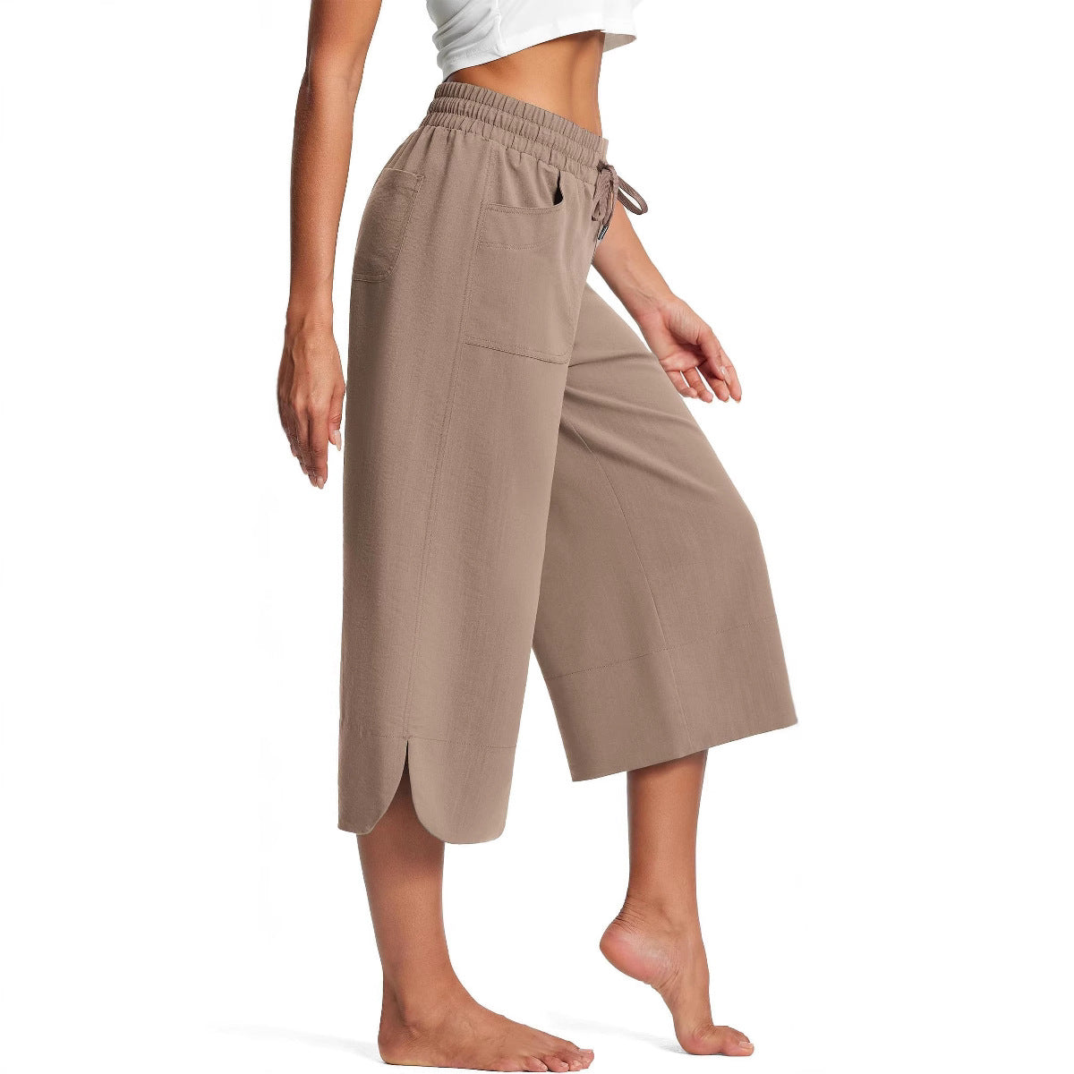 Dame afslappede culottes med elastisk talje og sidelommer Stilla