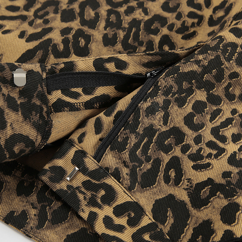 Dame afslappede Palazzo-bukser i trendy leoparddesign Stilla