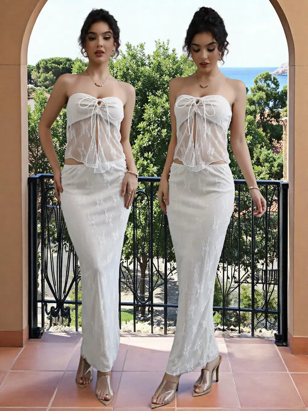 Dame Elegant Gennemsigtigt Maxikjole Stilla