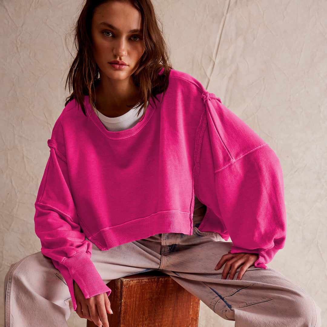 Dame afslappet oversized sweater med voluminøse ærmer og blødt materiale Stilla