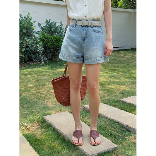 Dame afslappede shorts med høj talje og bred pasform Stilla