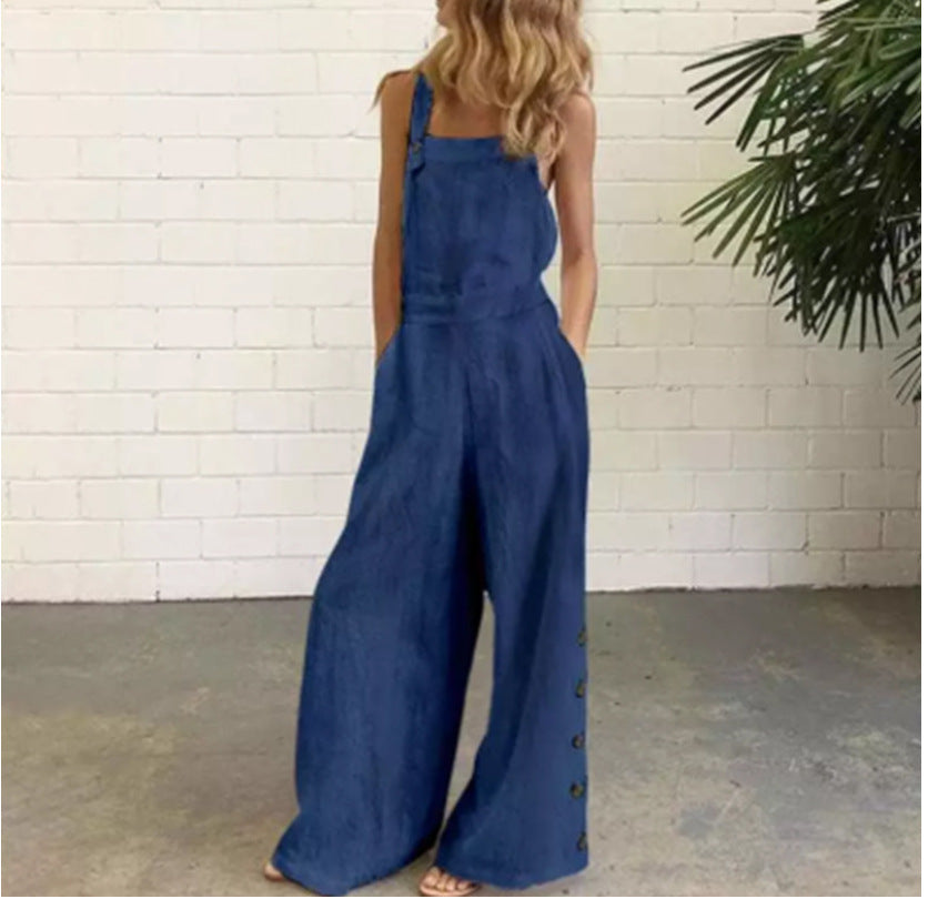 Femme Stilfuld Vidbenet Overalls-Jumpsuit Stilla