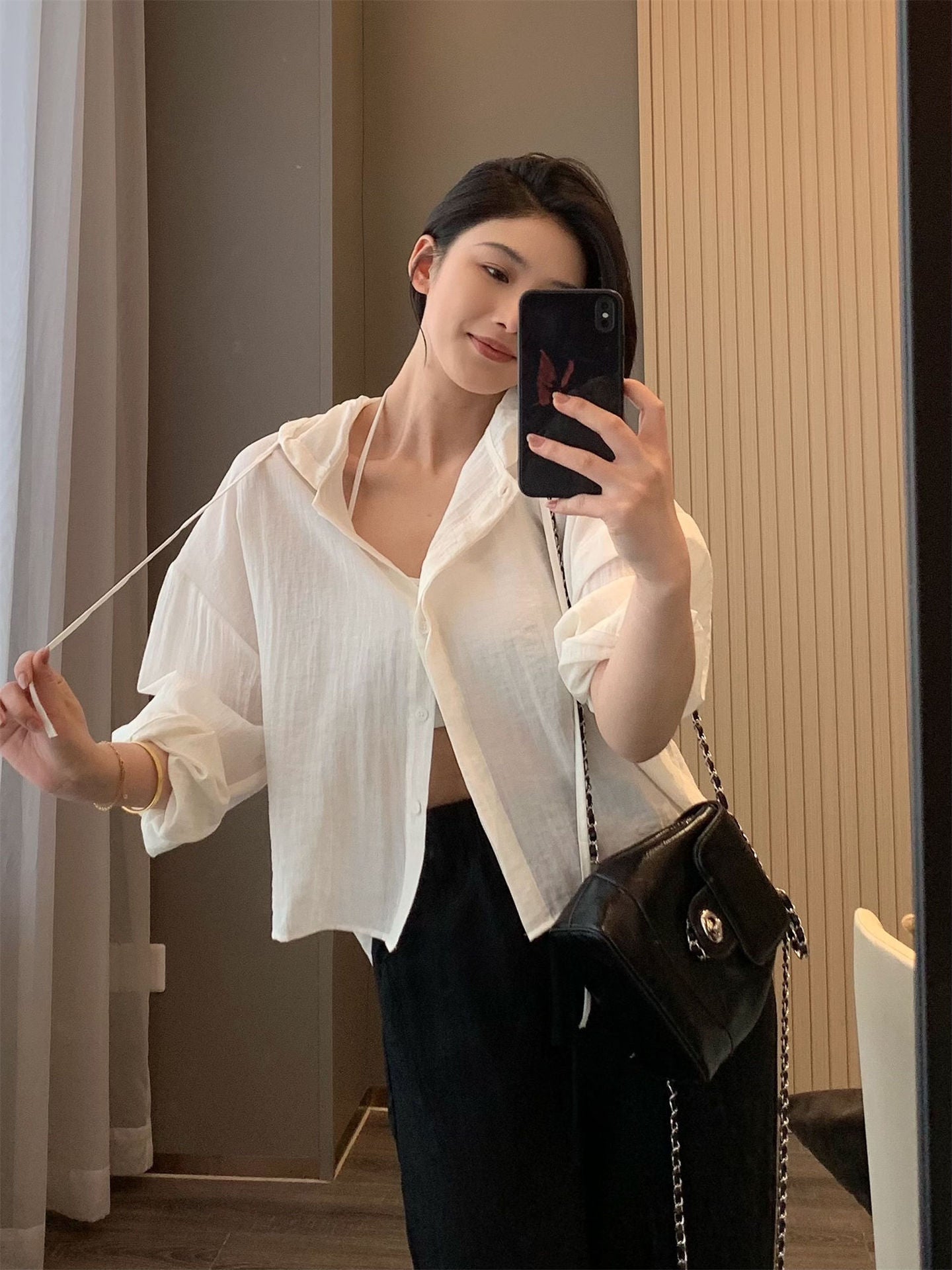 Dame afslappet skjorte med raffinerede indsættelser Stilla