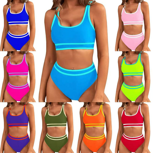 Dame Sporty bikini sæt med brede stropper og høj skæring Stilla