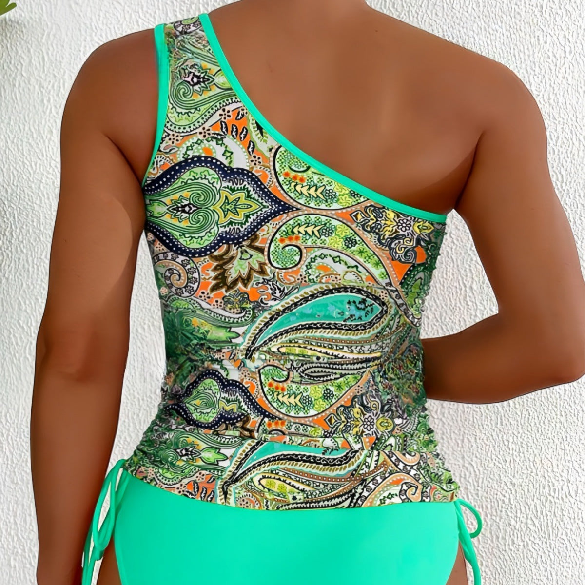 Dame Elegant Ensidig Badedragt med blomstermønster og justerbare snor detaljer Stilla