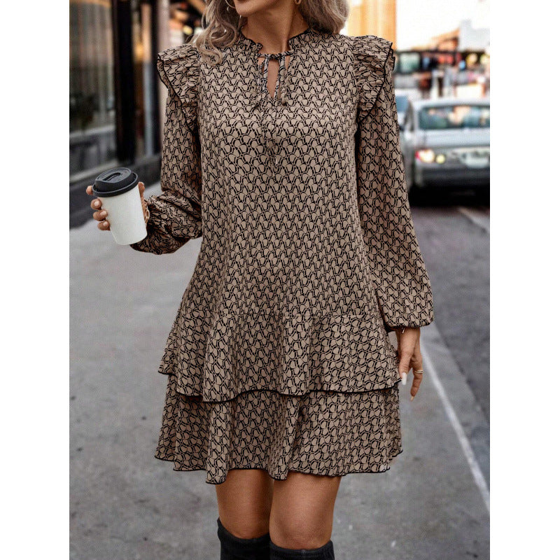 Dame afslappet kjole med flæser og lette volanter Stilla