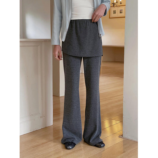 Dame afslappet loungbuks med bredt skåret ben og elastisk talje Stilla