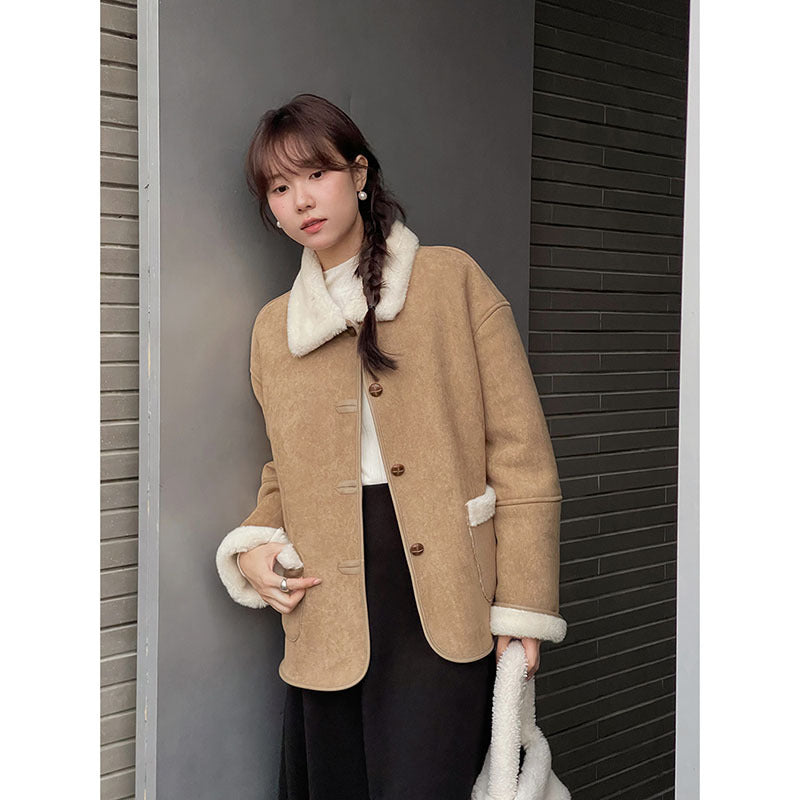 Dame elegant jakke med blødt inderfor og klassisk krave Stilla