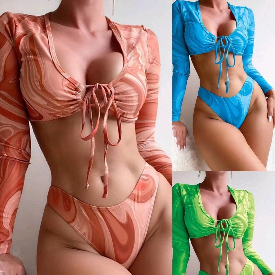 Dame Cropped top med langærmet og høj talje Stilla