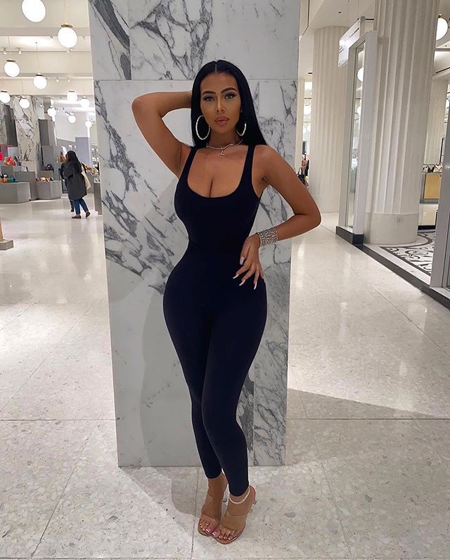 Dame skræddersyet bodycon jumpsuit med spaghetti stropper Stilla