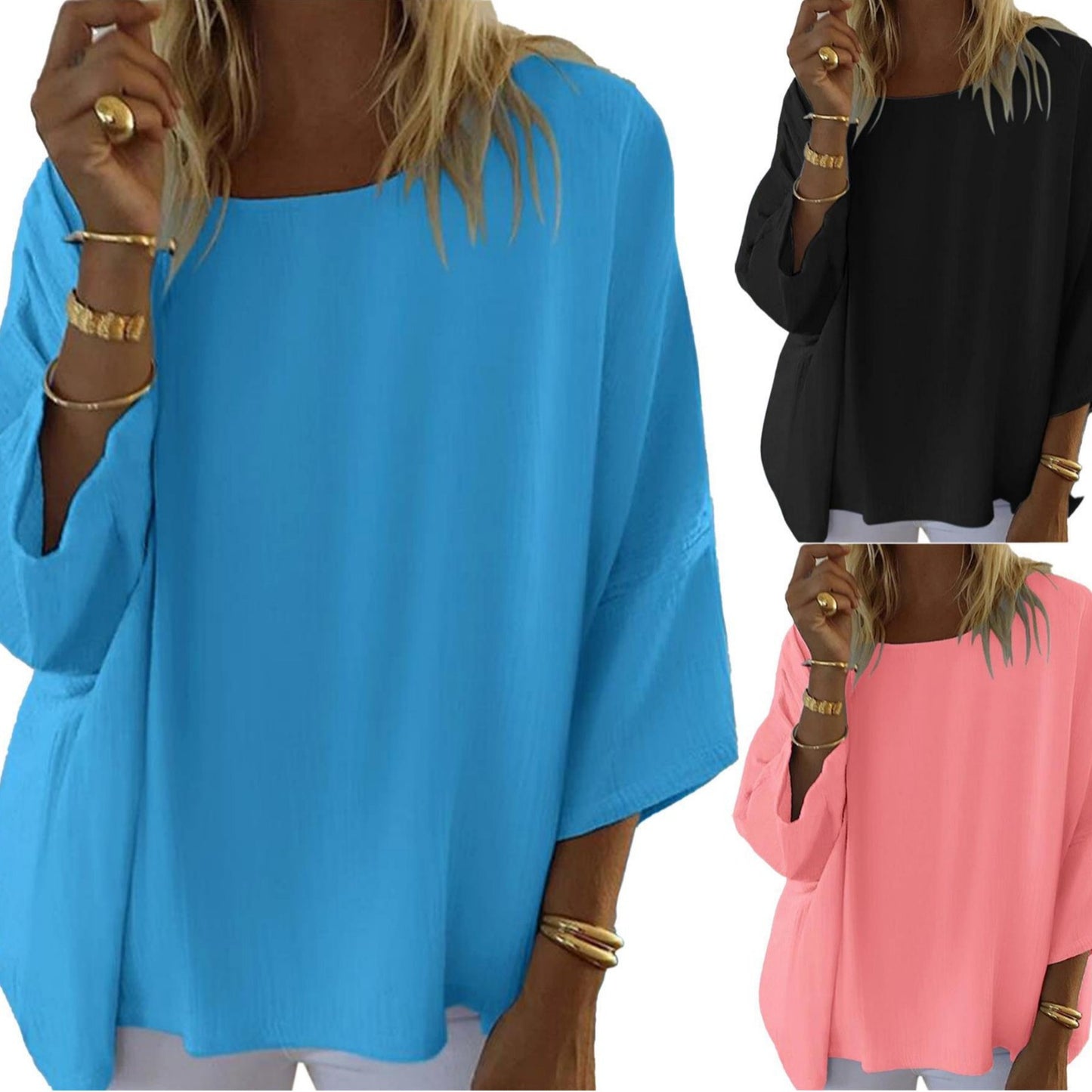 Dame stilfuld oversized bluse skjorte med afslappet snit og mange bære muligheder Stilla